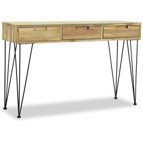 Mesa consola de teca maciza 120x35x76 cm vidaXL
