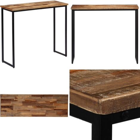 Mesa consola de teca maciza reciclada 90x30x76 cm - Mesa de teca - Mesa de teca reciclada