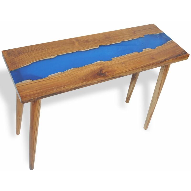 

Mesa consola de teca y resina 100x35x75 cm