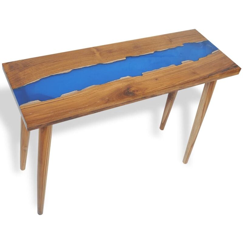 

Mesa consola de teca y resina 100x35x75 cm