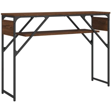 Mesa consola estante madera ingeniería marrón roble 105x30x75cm vidaXL