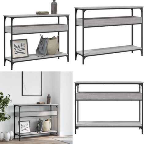 Mesa consola estante madera ingeniería Sonoma gris 100x29x75 cm - Estante de madera - Mesa de entrada