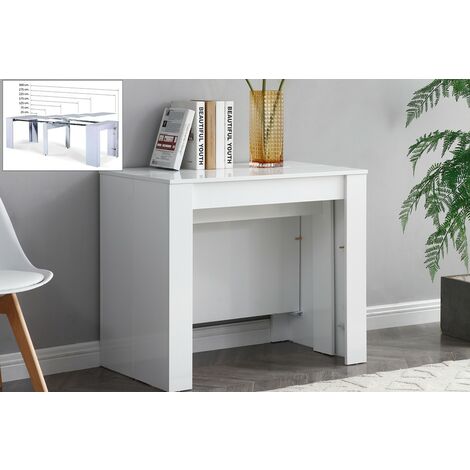 Mesa de escritorio extensible Zira Blanco Artik (Blanco Mate) - Negro  (ancho) x 87,5cm (alto)