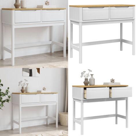 Mesa consola FLORO madera maciza de pino blanco 89,5x36,5x73 cm - Mesa de madera - Mesa de pino