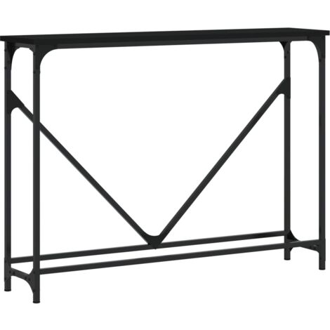 Mesa consola funcional y elegante 102 x 22,5 x 75 cm madera contrachapada negra y meta DEC032089