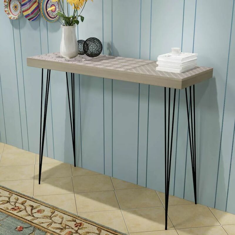 

Mesa consola gris 90x30x71,5 cm