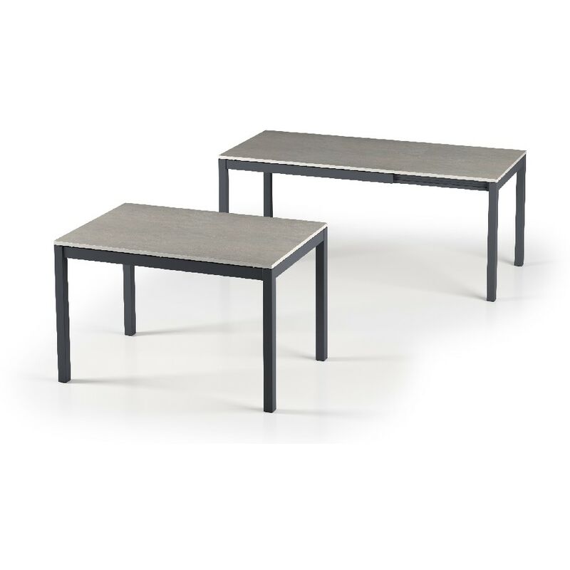 

Mesa consola Long - Ahorro de espacio, Multiuso, Extensible - para Salon, Comedor, Pasillo, Oficina - Gris, Negro en Tablero de particulas de