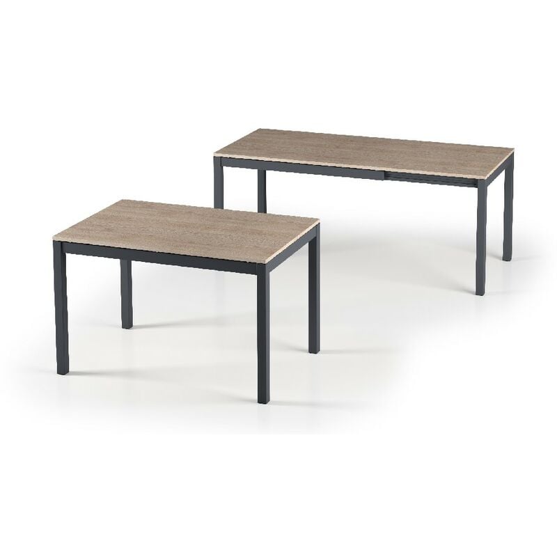 

Mesa consola Long - Ahorro de espacio, Multiuso, Extensible - para Salon, Comedor, Pasillo, Oficina - Madera, Negro en Tablero de particulas de