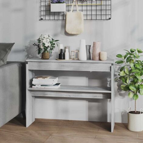 Mesa consola madera contrachapada gris  102x30x80 cm