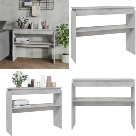 Mesa consola madera contrachapada gris hormigón 102x30x80 cm - Mesa consola - Madera contrachapada