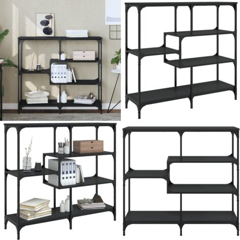 Mesa consola madera contrachapada negro 103x32x95 cm - Mesa de pasillo - Mesa de entrada