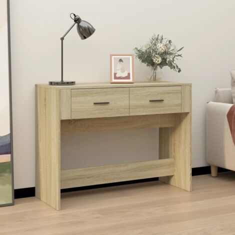 Mesa consola madera contrachapada roble  100x39x75 cm