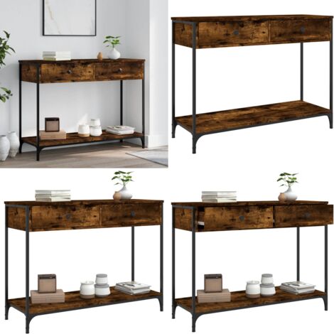Mesa consola madera contrachapada roble ahumado 100x34,5x75 cm - Mesa de entrada - Mesa de salón