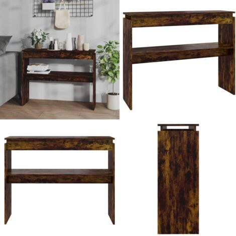 Mesa consola madera contrachapada roble ahumado 102x30x80 cm - Mesa auxiliar - Mesa de roble ahumado