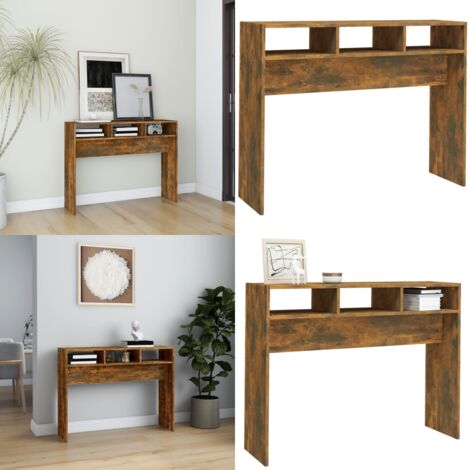 Mesa consola madera contrachapada roble ahumado 105x30x80 cm - Mesa auxiliar - Madera contrachapada