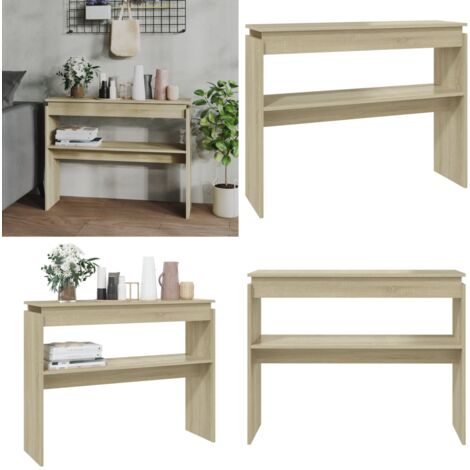 Mesa consola madera contrachapada roble Sonoma 102x30x80 cm - Mesa consola - Madera contrachapada