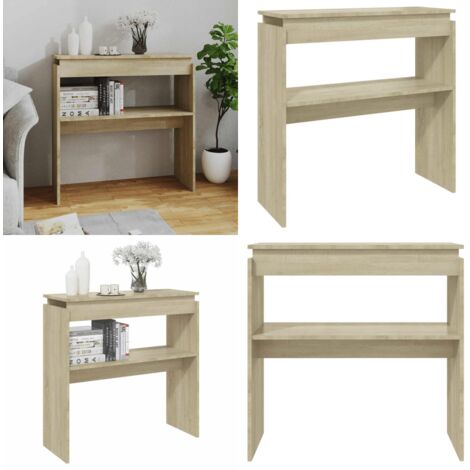 Mesa consola madera contrachapada roble Sonoma 80x30x80 cm - Mesa consola - Madera contrachapada