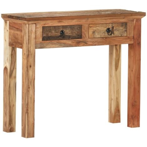 Mesa consola madera de acacia y madera reciclada 90,5x30x75cm vidaXL - Marrón