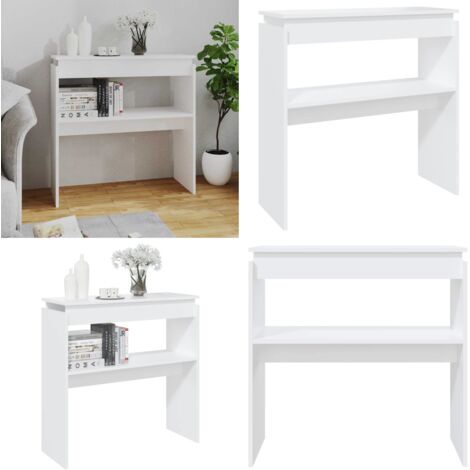 Mesa consola madera de ingeniería blanca 80x30x80 cm - Mesa de salón - Madera contrachapada
