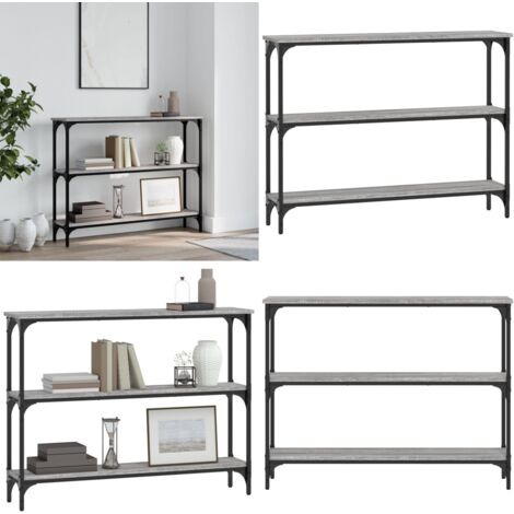 Mesa consola madera de ingeniería gris Sonoma 100x22,5x75 cm - Madera de ingeniería - Mesa de pasillo