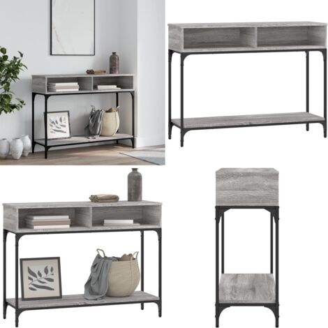 Mesa consola madera de ingeniería gris Sonoma 100x30,5x75 cm - Madera de ingeniería - Mesa de pasillo