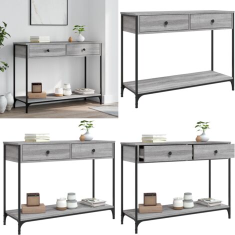 Mesa consola madera de ingeniería gris Sonoma 100x34,5x75 cm - Madera de ingeniería - Mesa de pasillo