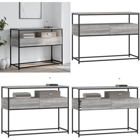 Mesa consola madera de ingeniería gris Sonoma 100x40x75 cm - Mesa de entrada - Mesa de pasillo
