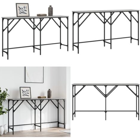 Mesa consola madera de ingeniería gris Sonoma 140x29x75 cm - Mesa de entrada - Mesa de salón