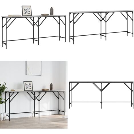 Mesa consola madera de ingeniería gris Sonoma 180x29x75 cm - Mesa de entrada - Mesa de salón