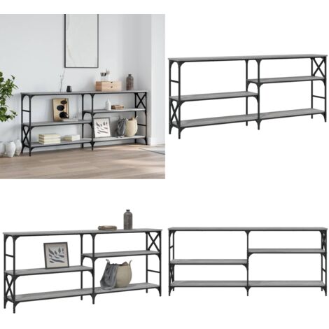 Mesa consola madera de ingeniería gris Sonoma 180x29x76,5 cm - Mesa consola - Madera de ingeniería