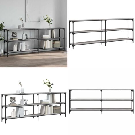 Mesa consola madera de ingeniería gris Sonoma 200x29x75 cm - Mesa de entrada - Mesa de pasillo