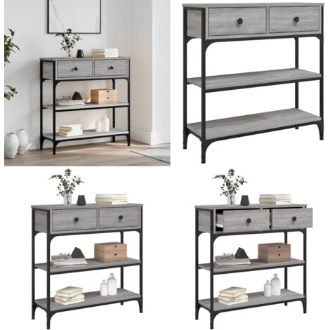 Mesa consola madera de ingeniería gris Sonoma 72,5x25x75 cm - Madera de ingeniería - Mesa de pasillo