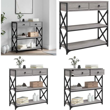 Mesa consola madera de ingeniería gris Sonoma 75x28x75 cm - Mesa de pasillo - Mesa consola