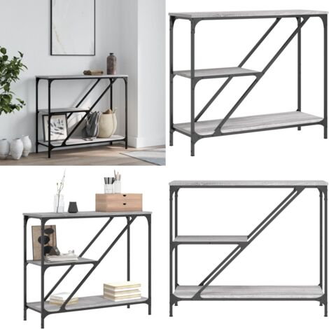 Mesa consola madera de ingeniería gris Sonoma 88,5x30x75 cm - Mesa consola - Madera de ingeniería