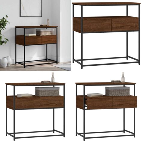 Mesa consola madera de ingeniería marrón roble 75x40x75 cm - Mesa de entrada - Mesa de salón