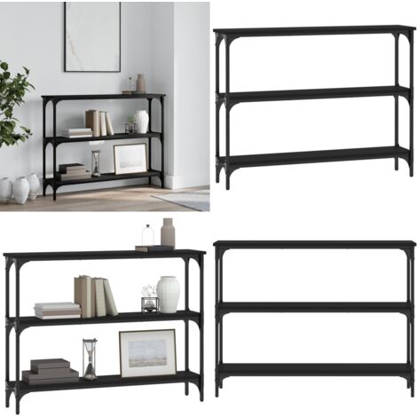 Mesa consola madera de ingeniería negra 100x22,5x75 cm - Mesa de entrada - Mesa de salón