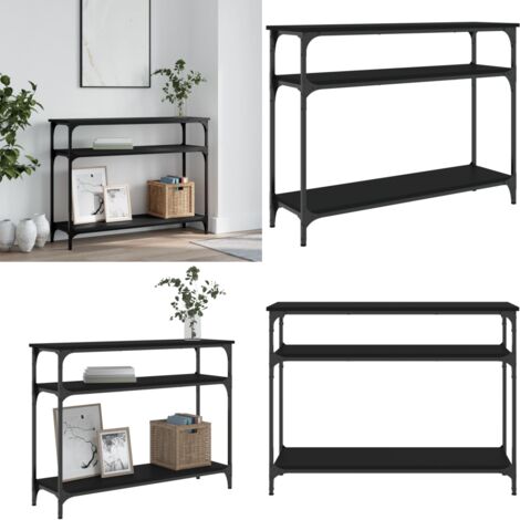 Mesa consola madera de ingeniería negra 100x29x75 cm - Mesa de entrada - Mesa de salón