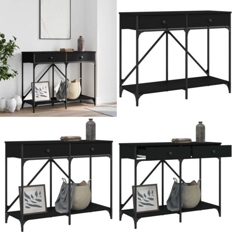 Mesa consola madera de ingeniería negra 100x39x78,5 cm - Mesa de pasillo - Mesa de entrada
