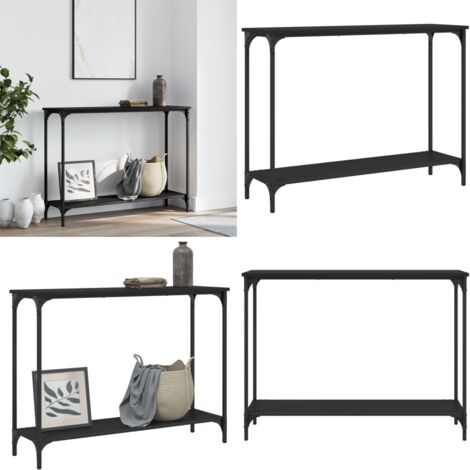 Mesa consola madera de ingeniería negra 101x30,5x75 cm - Mesa de entrada - Mesa de salón