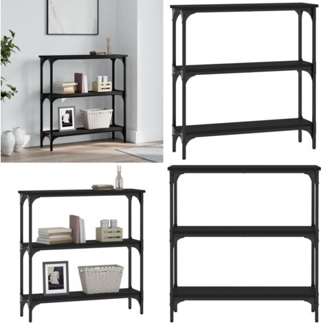 Mesa consola madera de ingeniería negra 75x22,5x75 cm - Mesa de entrada - Mesa de salón