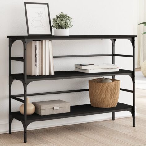 Mesa consola madera de ingeniería negro 100x32x75 cm vidaXL