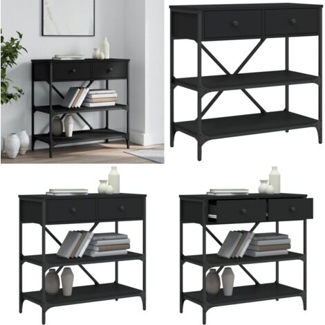 Mesa consola madera de ingeniería negro 75x34,5x75 cm - Mesa de pasillo - Mesa de entrada