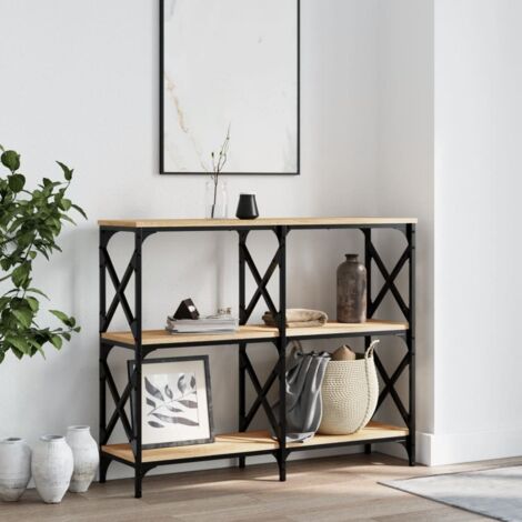 Mesa consola madera de ingeniería roble  100x28x80,5 cm