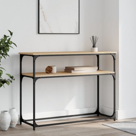 Mesa consola madera de ingeniería roble  100x35,5x75 cm