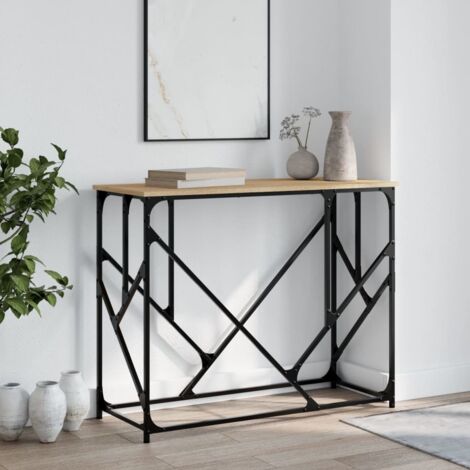 Mesa consola madera de ingeniería roble  100x40x80 cm