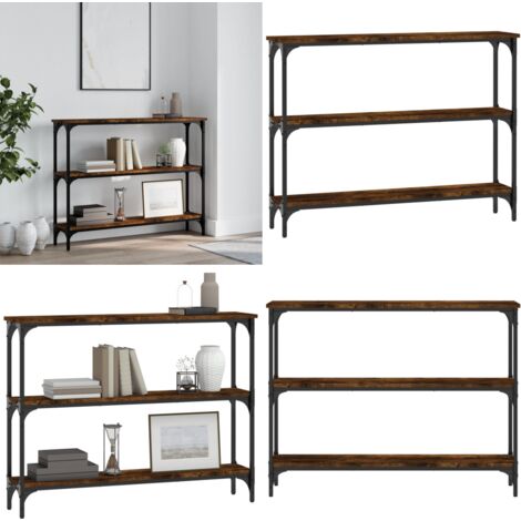 Mesa consola madera de ingeniería roble ahumado 100x22,5x75 cm - Mesa de entrada - Mesa de salón