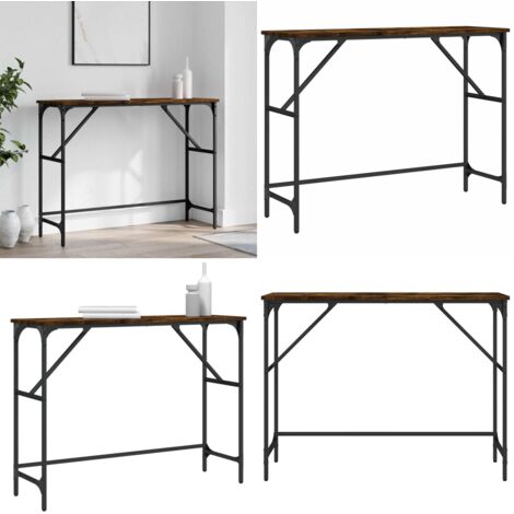 Mesa consola madera de ingeniería roble ahumado 100x32x75 cm - Mesa de entrada - Mesa de salón