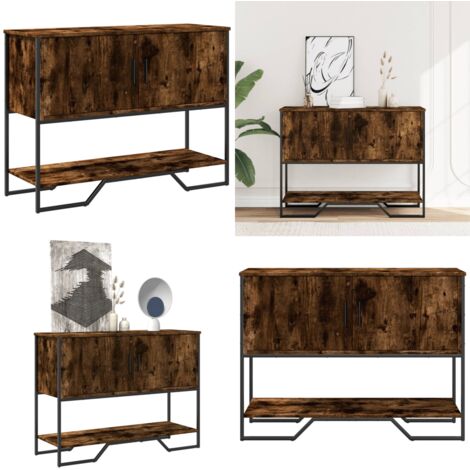 Mesa consola madera de ingeniería roble ahumado 100x35x74,5 cm - Madera de ingeniería - Mesa auxiliar