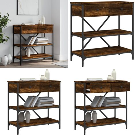 Mesa consola madera de ingeniería roble ahumado 75x34,5x75 cm - Mesa de entrada - Mesa de pasillo