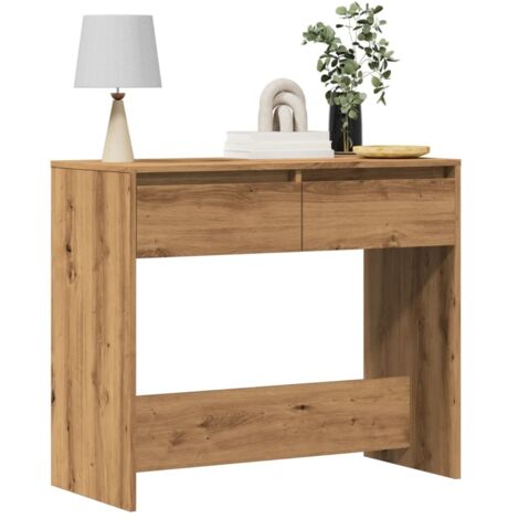 Mesa consola madera de ingeniería roble artesanal 89x41x76,5 cm vidaXL